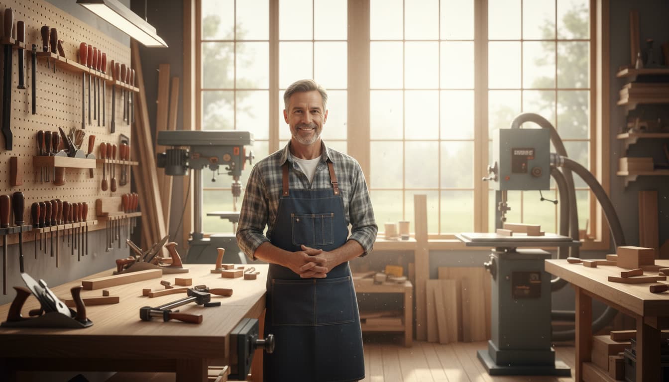 Artisan confiant dans son atelier